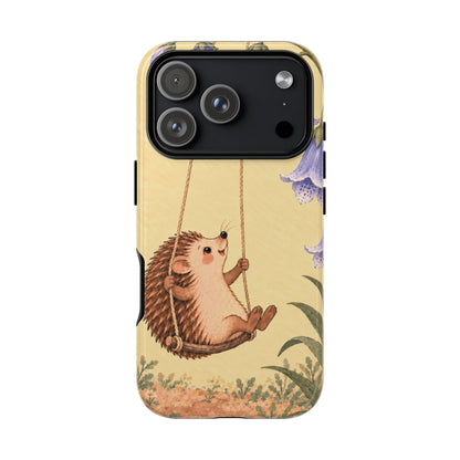 Whimsical Buttercream Hedgehog and Bluebell Phone Case - Yellow Phone Case - iPhone 17 Pro / Glossy