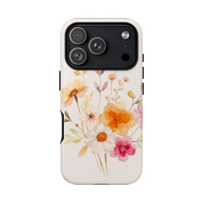 Boho Chic Watercolour Flower Pattern Phone Case - Multicolor Phone Case - iPhone 18 Pro / Glossy