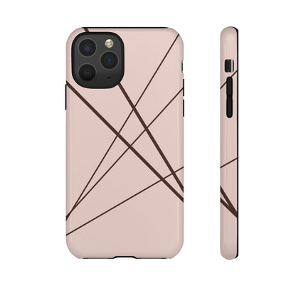Abstract Pink with Brown Lines Phone Case - Pink Phone Case - iPhone 11 Pro / Glossy