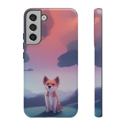 Samsung Galaxy S22 Plus / Glossy Phone Case - Cute Dog & Cloud Design Phone Case