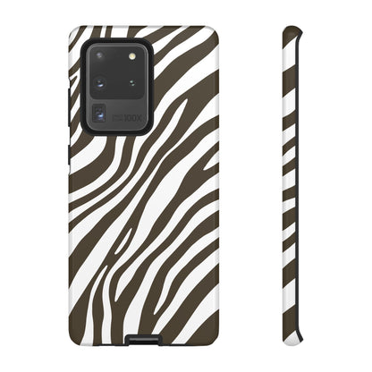 Modern Mocha Zebra Print Phone Case