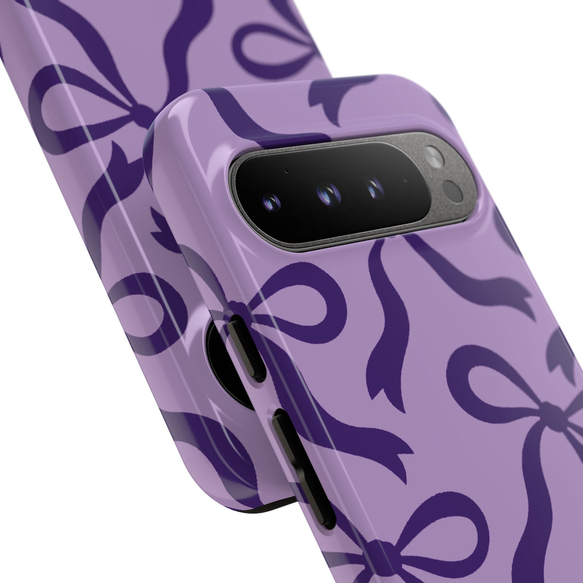 Bold Lilac and Deep Purple Bow Pattern Phone Case - Purple Phone Case
