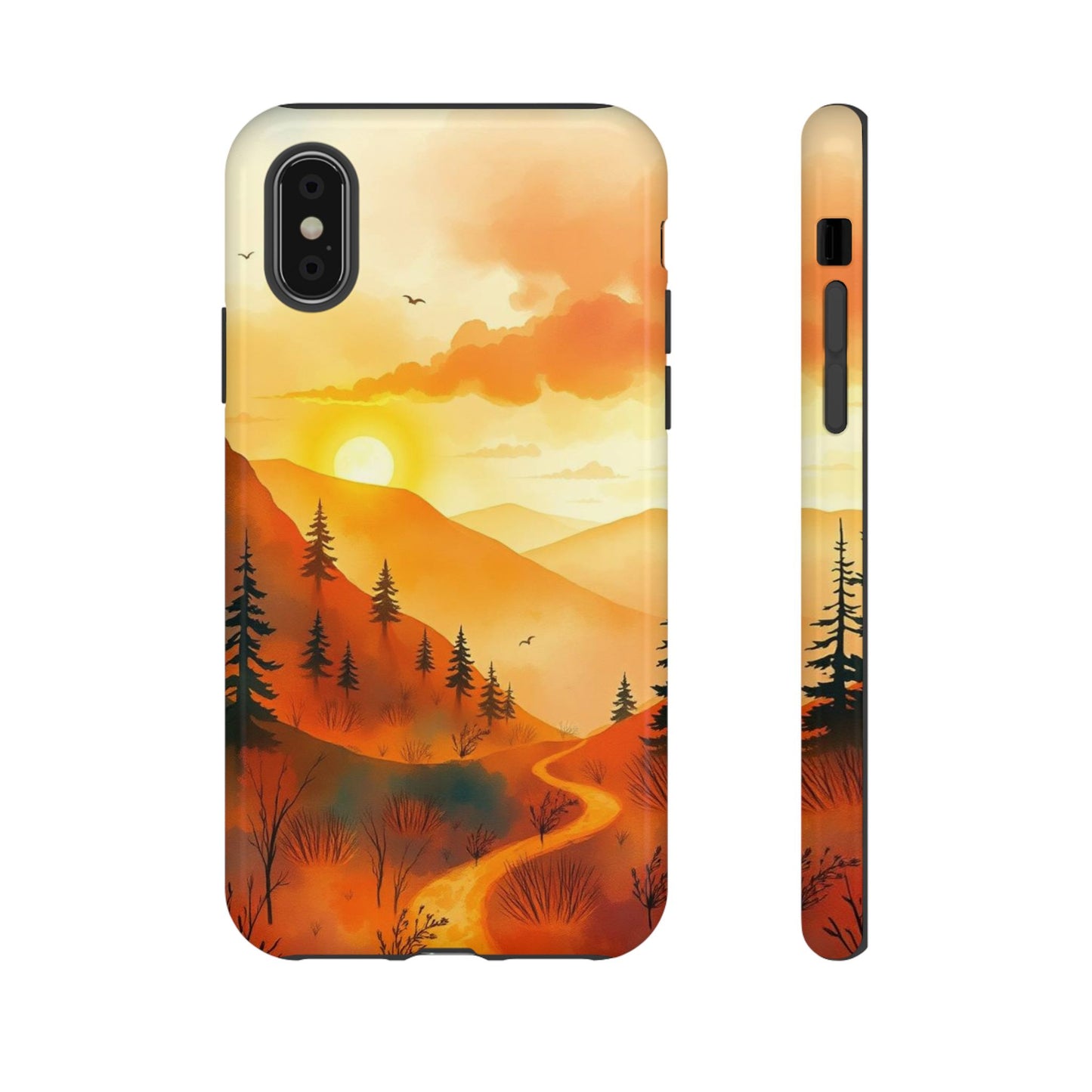iPhone XS / Glossy Phone Case - Golden Sunset Design Phone Case
