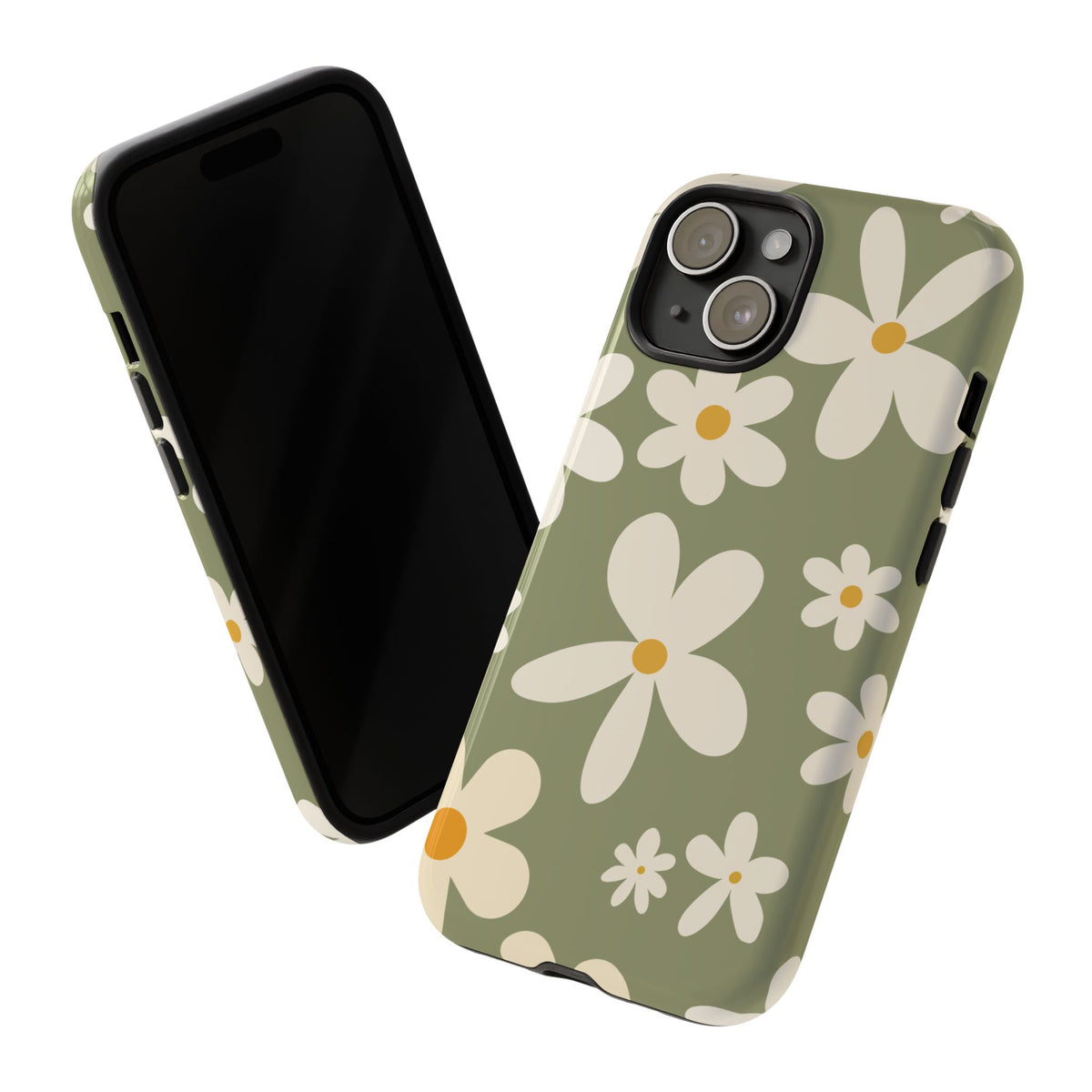Chic Green Daisy Pattern Phone Case - Green Phone Case