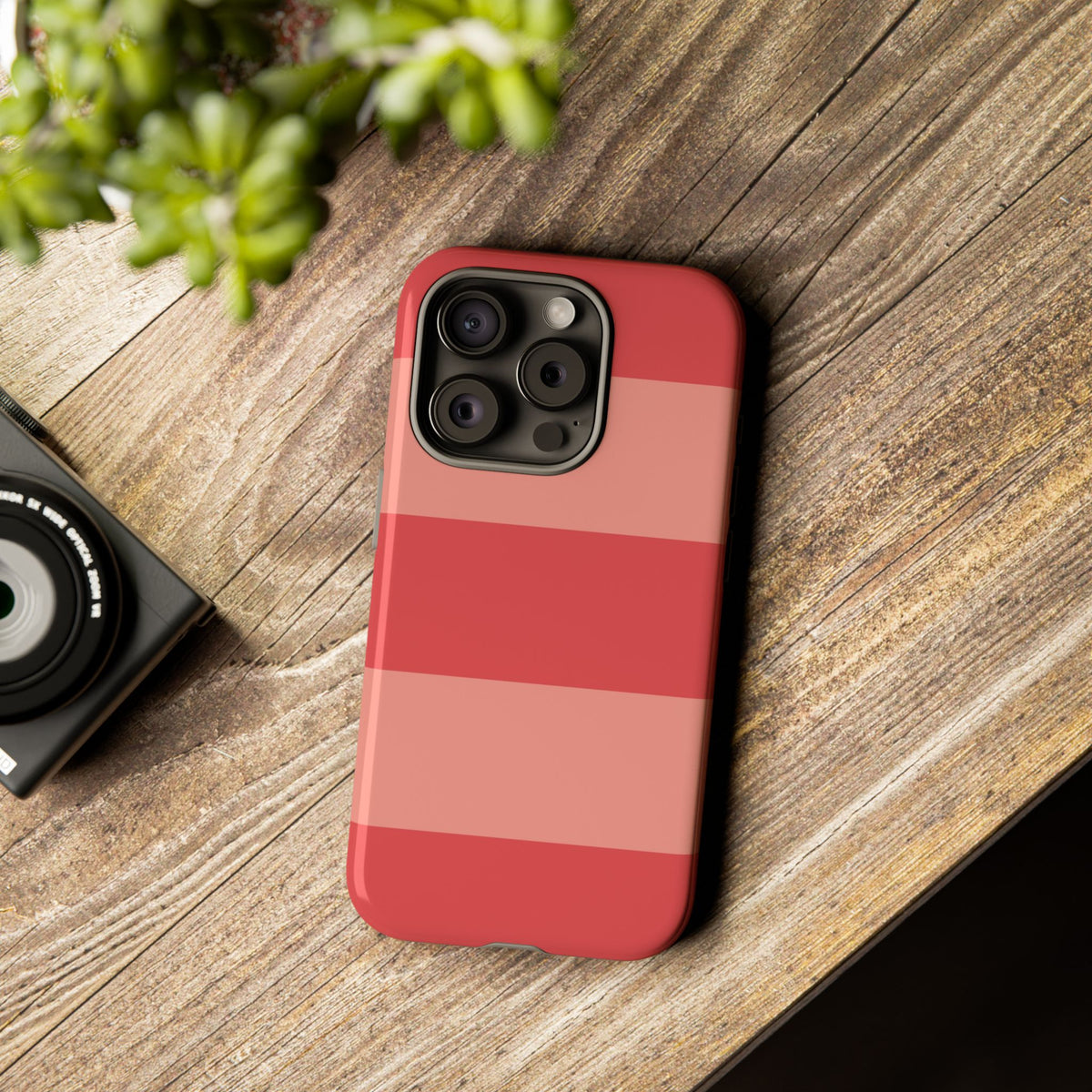 Pink Horizontal Stripe Pattern Phone Case - Pink Phone Case