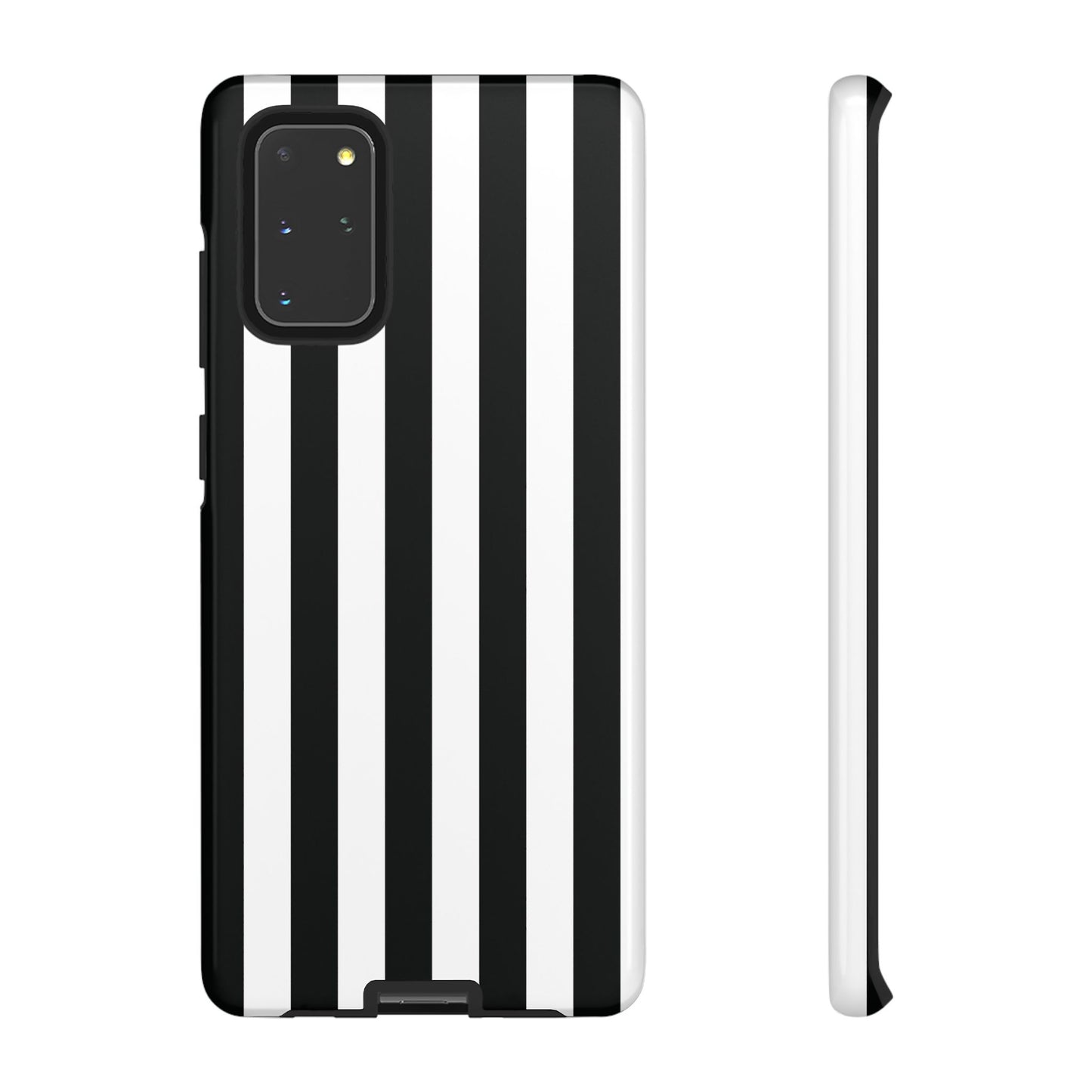 Samsung Galaxy S20+ / Glossy Phone Case - Simple Black & White Stripe Pattern Phone Case