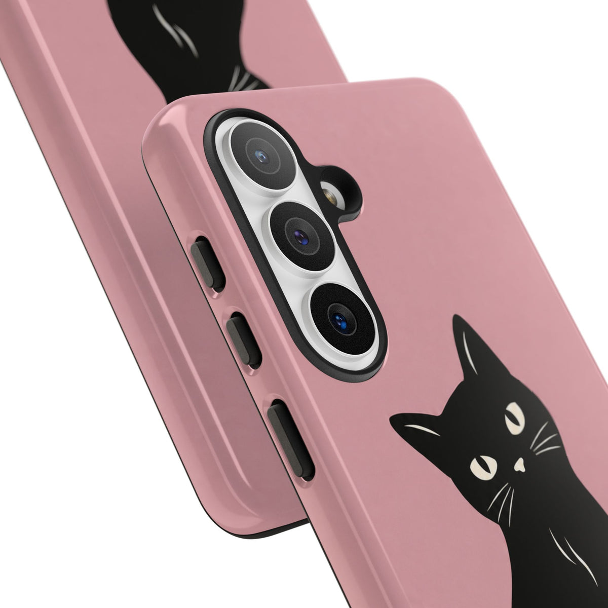 Minimalist Blush Pink & Black Cat Phone Case