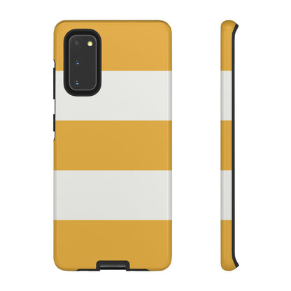 Samsung Galaxy S20 / Glossy Phone Case - Yellow & White Horizontal Stripe Pattern Phone Case