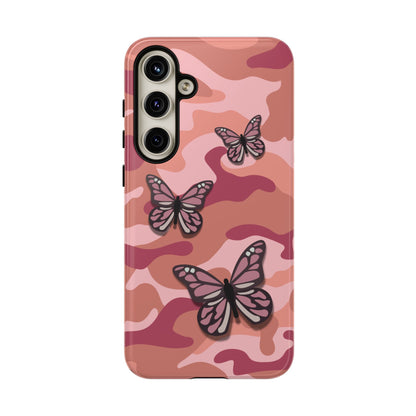 Samsung Galaxy S24 Plus / Glossy Phone Case - Pink Butterfly Camo Phone Case