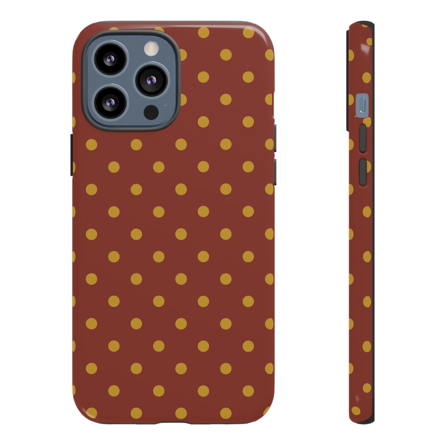 Trendy Brown & Mustard Dot Pattern Phone Case