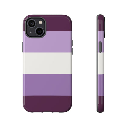iPhone 14 Plus / Glossy Phone Case - Purple Stripe Pattern Phone Case