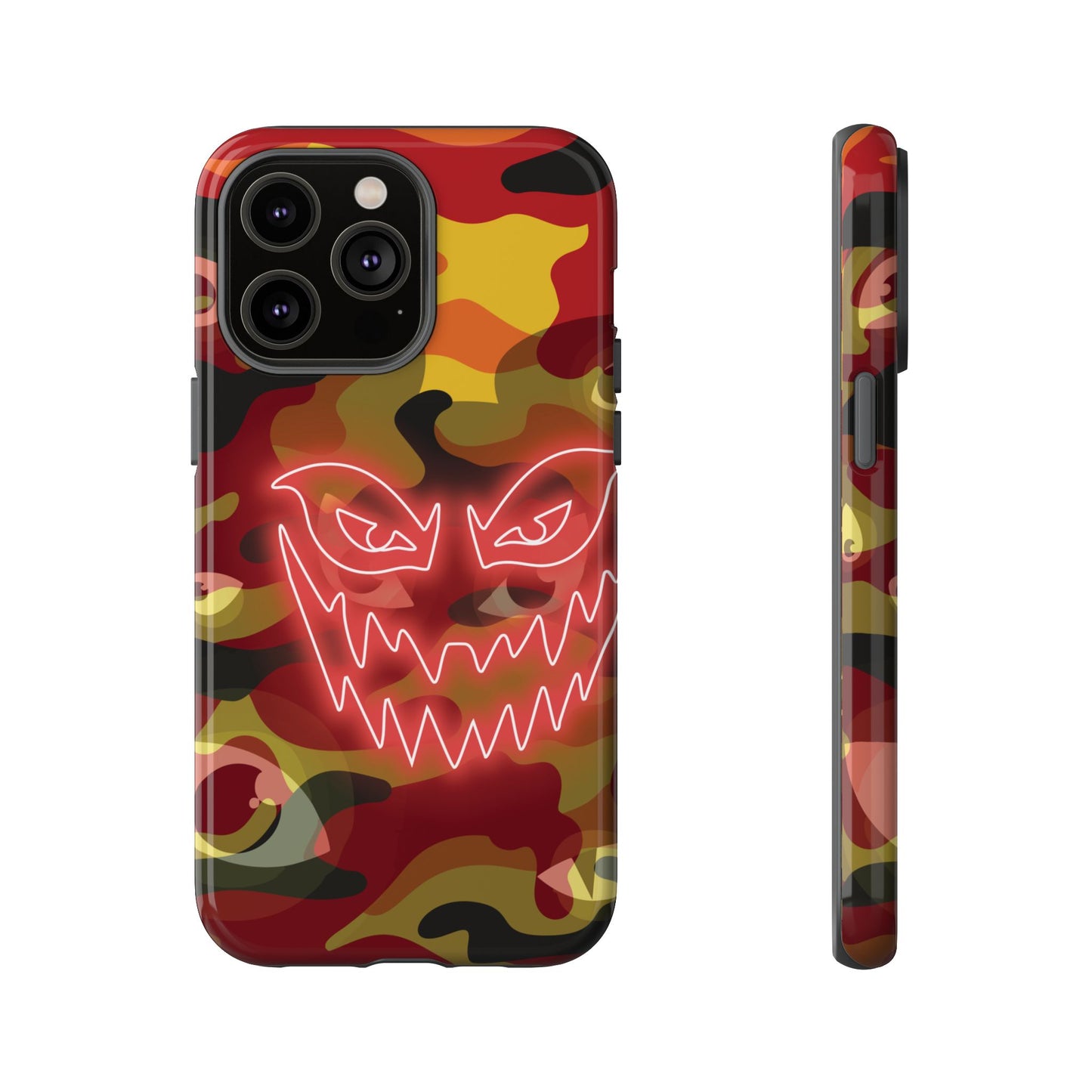Inferno Neon Face Camo Phone Case - Red Phone Case - iPhone 14 Pro Max / Glossy