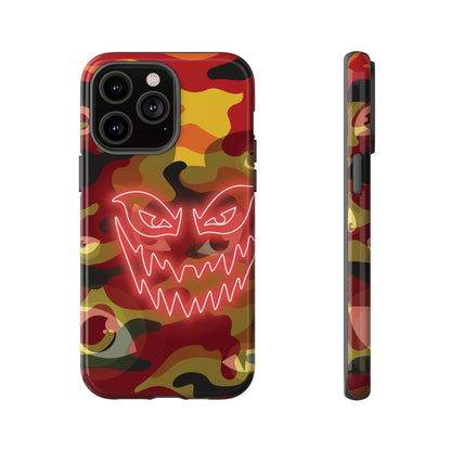 Inferno Neon Face Camo Phone Case - Red Phone Case - iPhone 14 Pro Max / Glossy