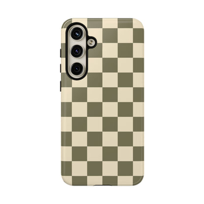 Green Checked Pattern Phone Case - Green Phone Case - Samsung Galaxy S24 Plus / Glossy