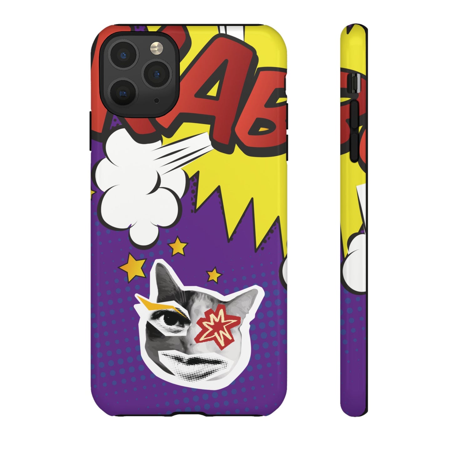 Bold Purple Pop Art Cat Phone Case - Purple Phone Case - iPhone 11 Pro Max / Glossy