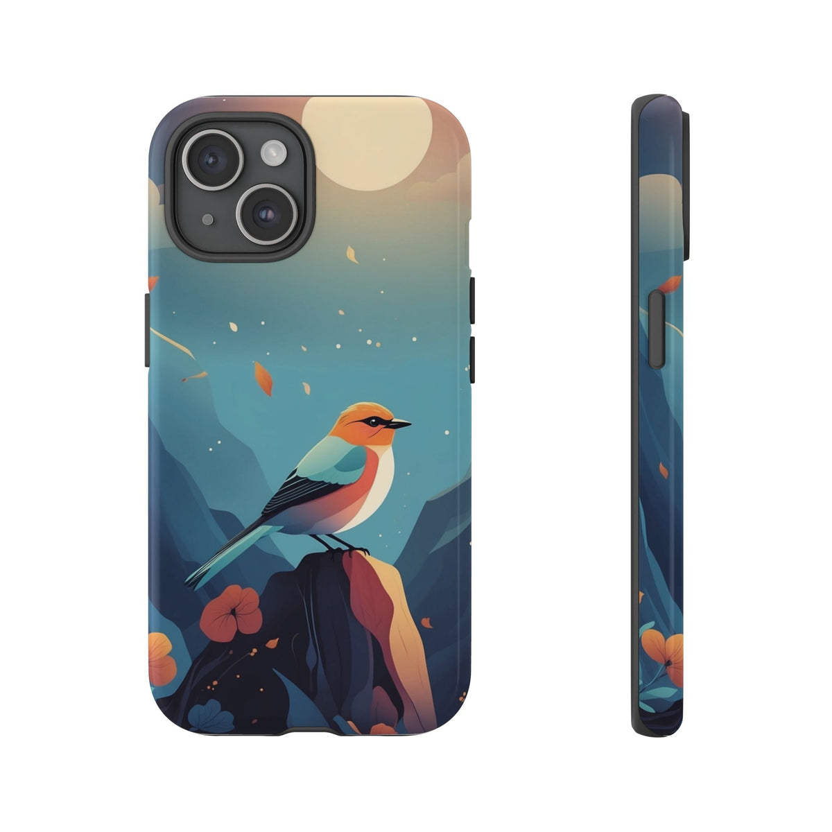 Stylised Bird Design Phone Case - Multicolor Phone Case - iPhone 15 / Glossy