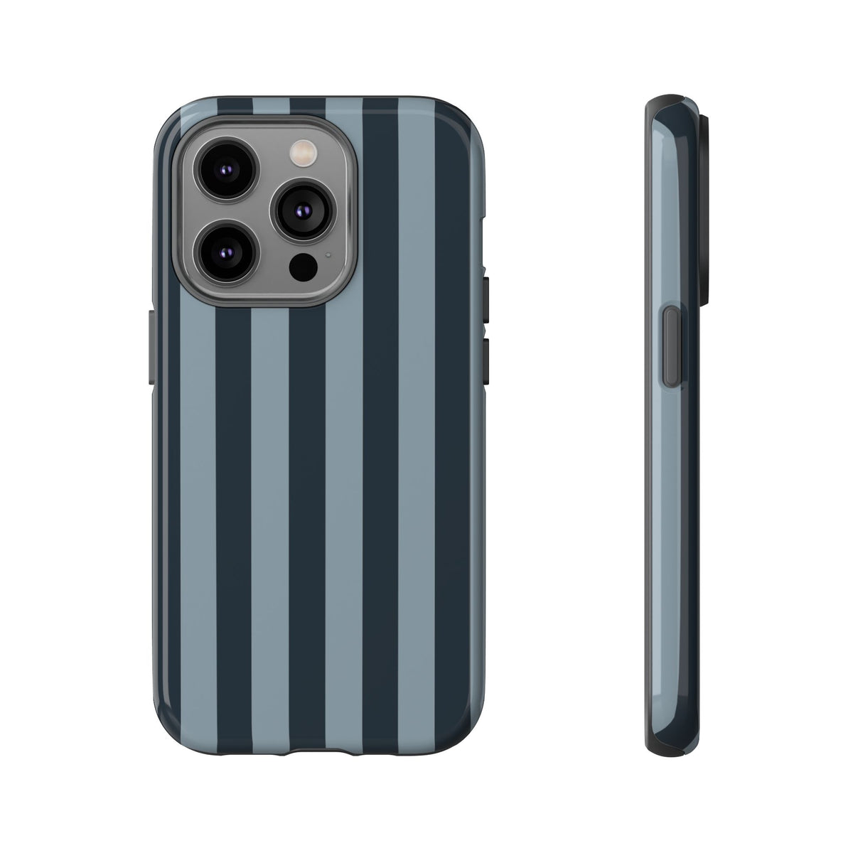 Dark Blue Stripe Pattern Phone Case - Blue Phone Case - iPhone 14 Pro / Glossy