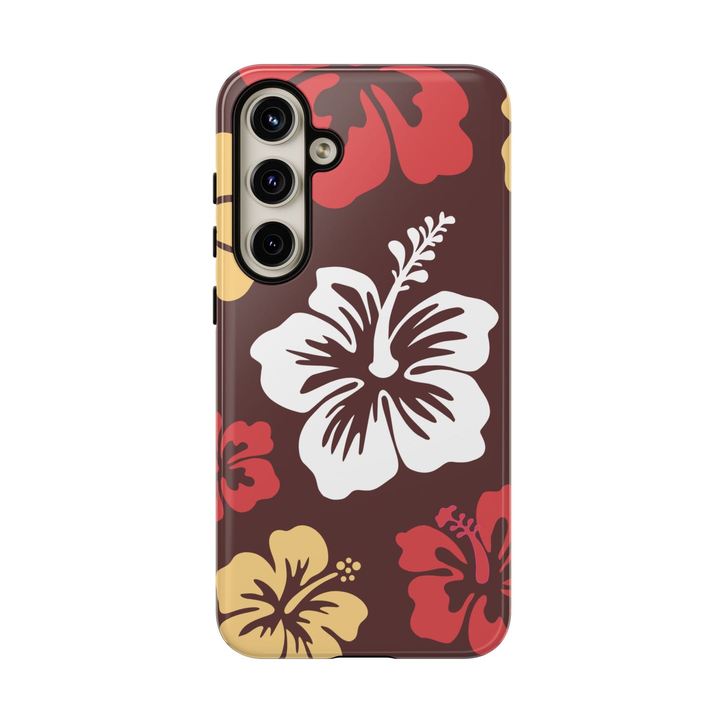 Samsung Galaxy S24 Plus / Glossy Phone Case - ’Hibiscus Retro Pattern #2’ Phone Case