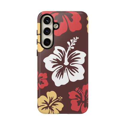 Samsung Galaxy S24 Plus / Glossy Phone Case - ’Hibiscus Retro Pattern #2’ Phone Case