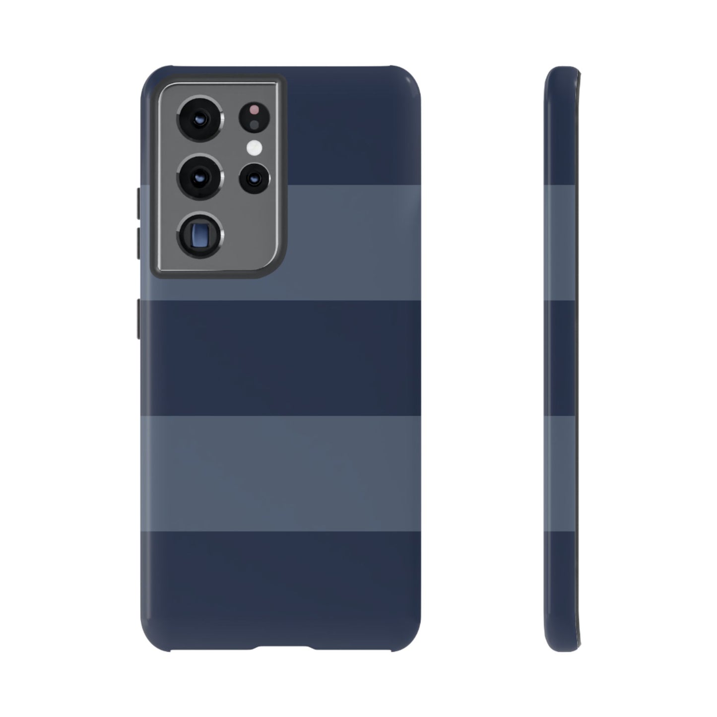 Dark Blue Horizontal Stripe Pattern Phone Case - Blue Phone Case - Samsung Galaxy S21 Ultra / Glossy
