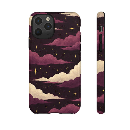 Illustrated Plum Clouds & Stars Phone Case