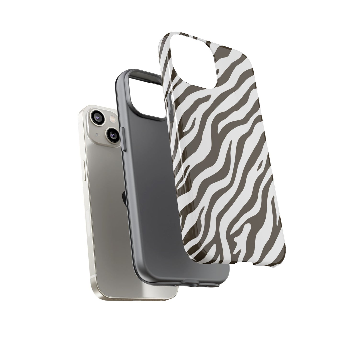 Stylish Mocha Zebra Print Phone Case