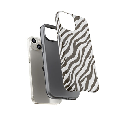 Stylish Mocha Zebra Print Phone Case