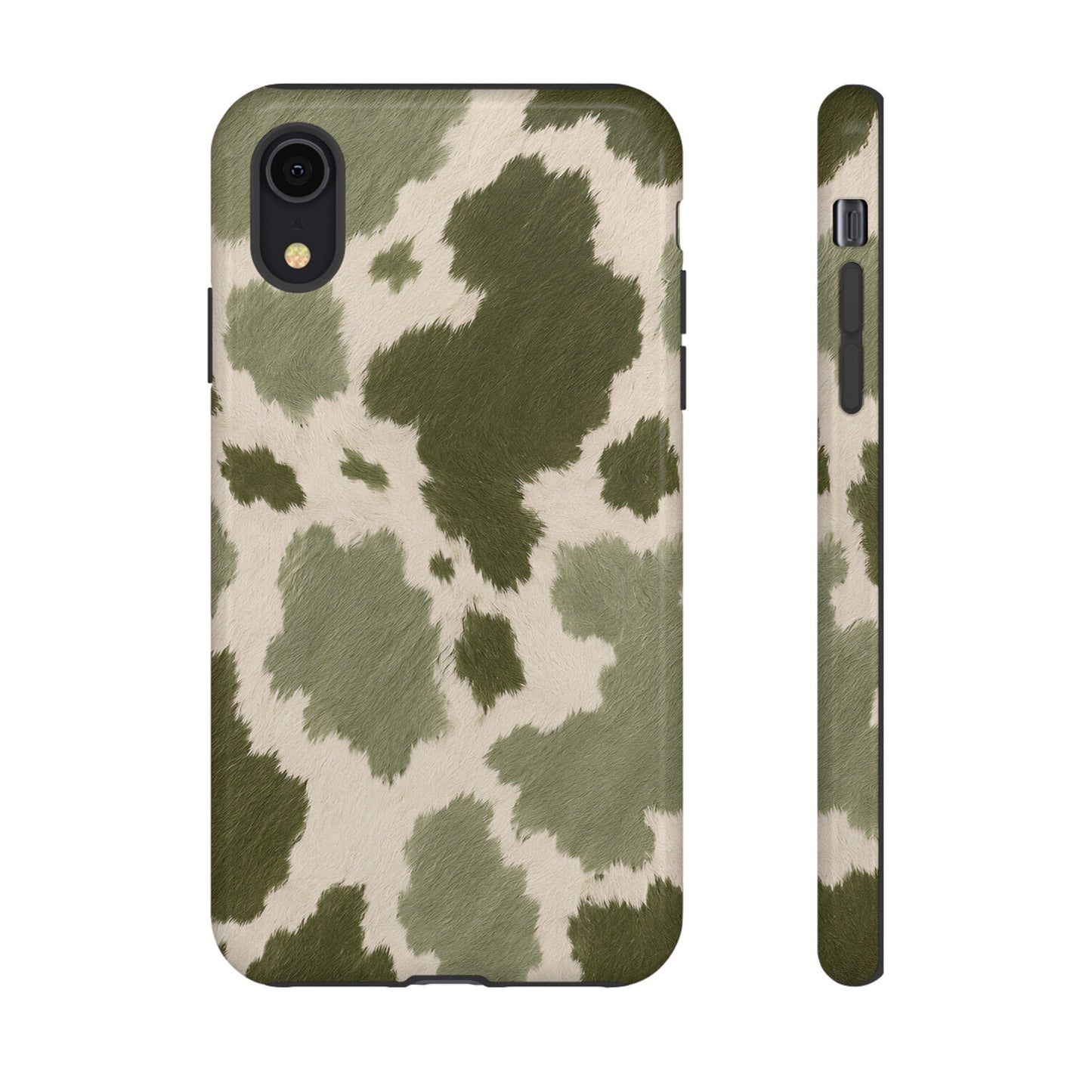 Stylish Olive Green Cow Print Phone Case