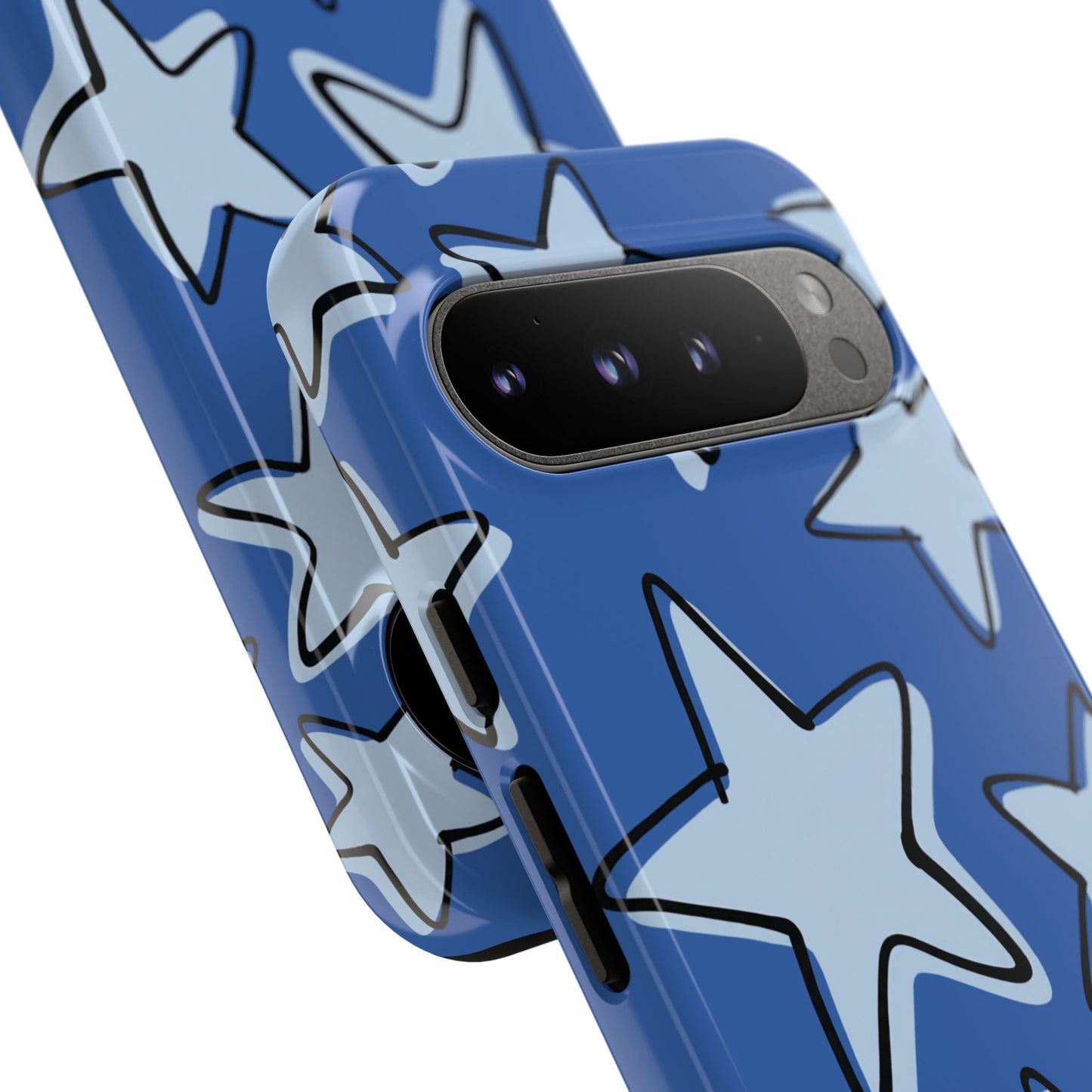 Cobalt Blue Doodle Star Phone Case