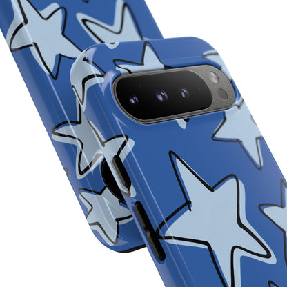 Cobalt Blue Doodle Star Phone Case