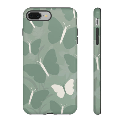 Minimalist Mint Green Butterfly Pattern Phone Case - Green Phone Case - iPhone 8 Plus / Glossy