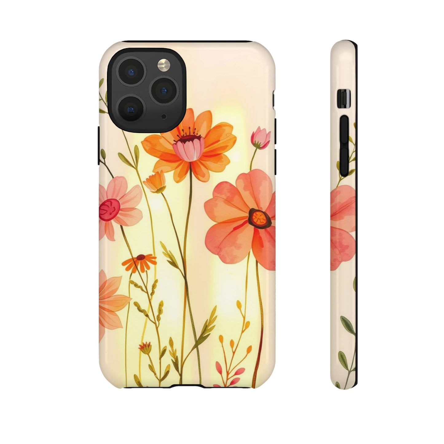 iPhone 11 Pro / Glossy Phone Case - Watercolour Bunch of Wildflowers Design Phone Case