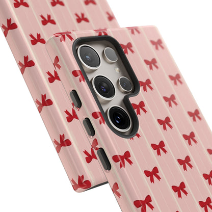 Retro Cherry Red Bow Pattern Phone Case