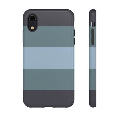 Shades of Blue Horizontal Stripe Pattern Phone Case - Blue Phone Case - iPhone XR / Glossy