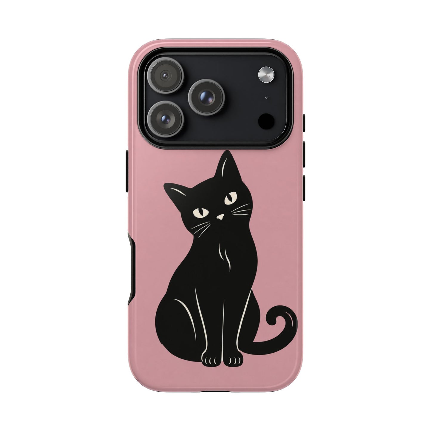 Minimalist Blush Pink & Black Cat Phone Case