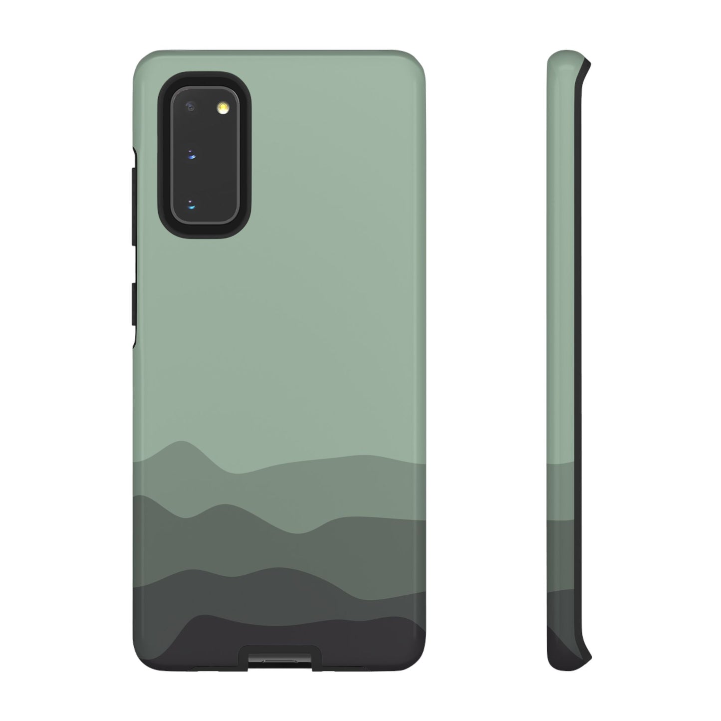 Green Abstract Waves Protective Phone Case - Green Phone Case - Samsung Galaxy S20 / Glossy