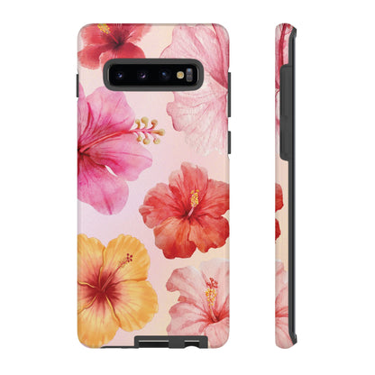 Samsung Galaxy S10 Plus / Glossy Phone Case - ’Pink Hibiscus Pattern #1’ Phone Case