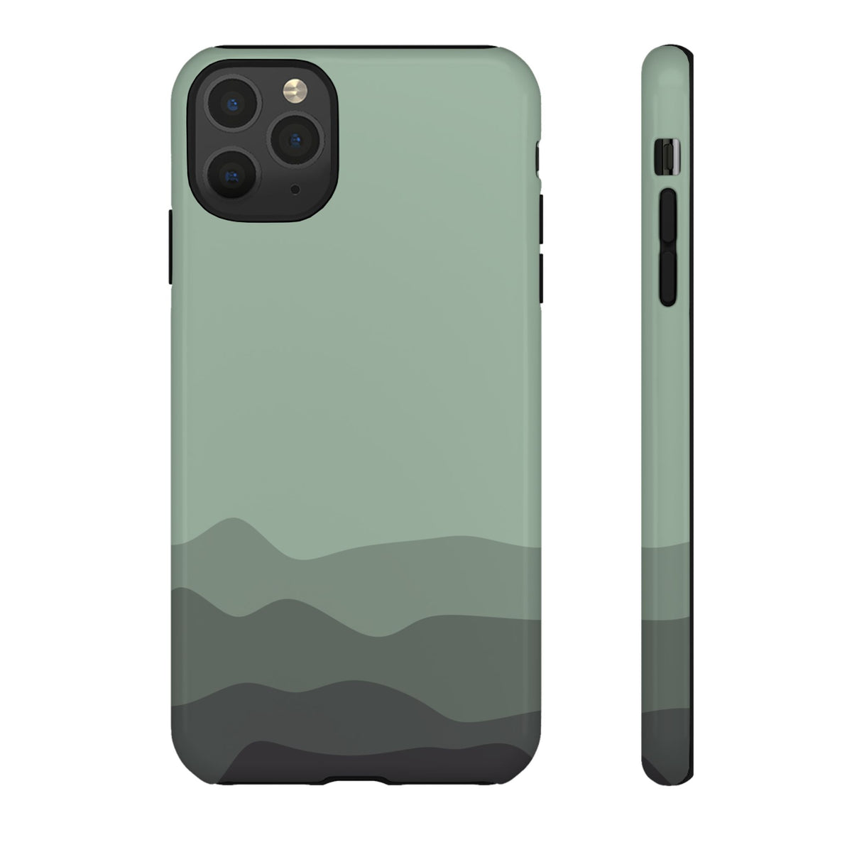 Green Abstract Waves Protective Phone Case - Green Phone Case - iPhone 11 Pro Max / Glossy