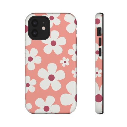 iPhone 12 Mini / Glossy Phone Case - Cute Pink Daisy Pattern #2 Phone Case