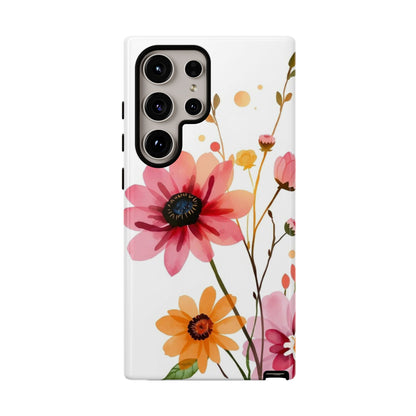 Samsung Galaxy S24 Ultra / Glossy Phone Case - Watercolour Style Simple Wildflower Design Phone Case