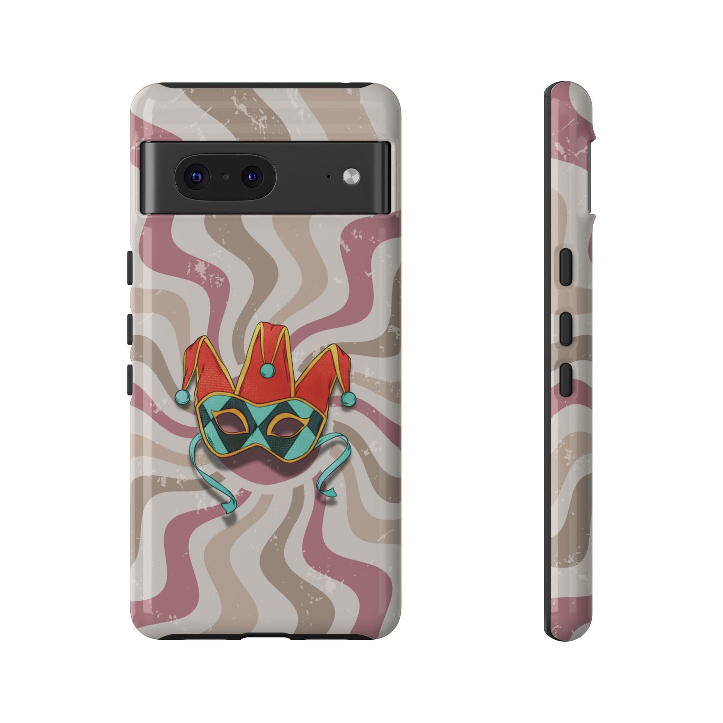 Venetian Jester Mask – Pink Retro Soft Revival Phone Case - Pink Phone Case - Google Pixel 7 / Glossy