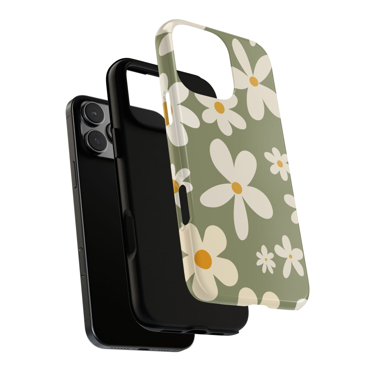 Chic Green Daisy Pattern Phone Case - Green Phone Case