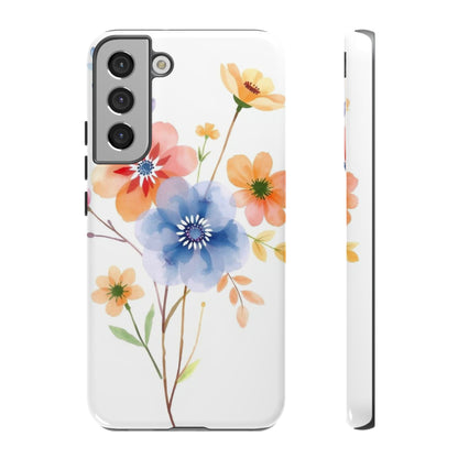 Samsung Galaxy S22 Plus / Glossy Phone Case - Boho Chic Watercolour Bouquet Pattern Phone Case