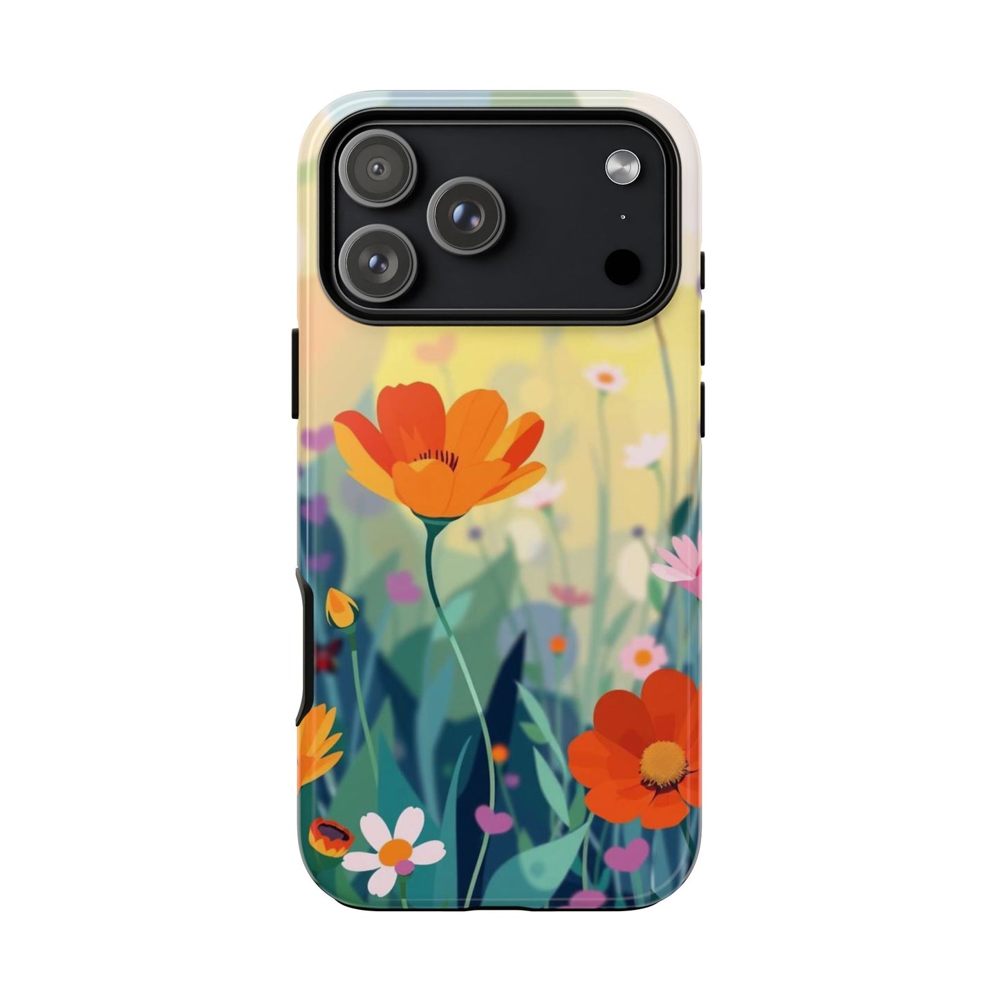 iPhone 17 Pro Max / Glossy Phone Case - Pop Art Style Wildflower Design Phone Case