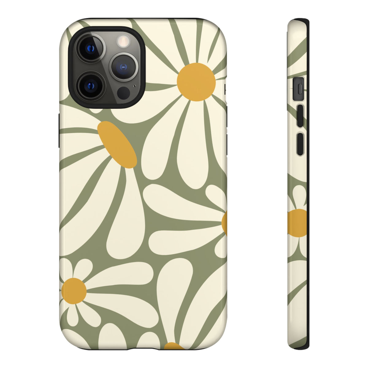 Retro Green Daisy Pattern #1 Phone Case - Green Phone Case - iPhone 12 Pro Max / Glossy