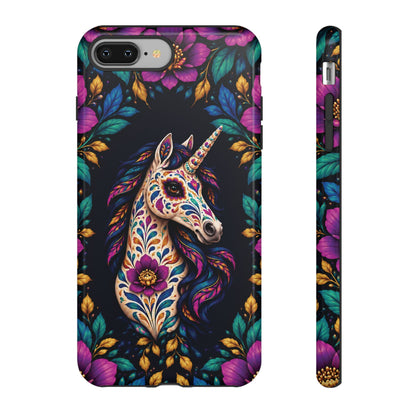 Elegant Purple and Teal Calavera Unicorn Phone Case - Phone Case - iPhone 8 Plus / Glossy