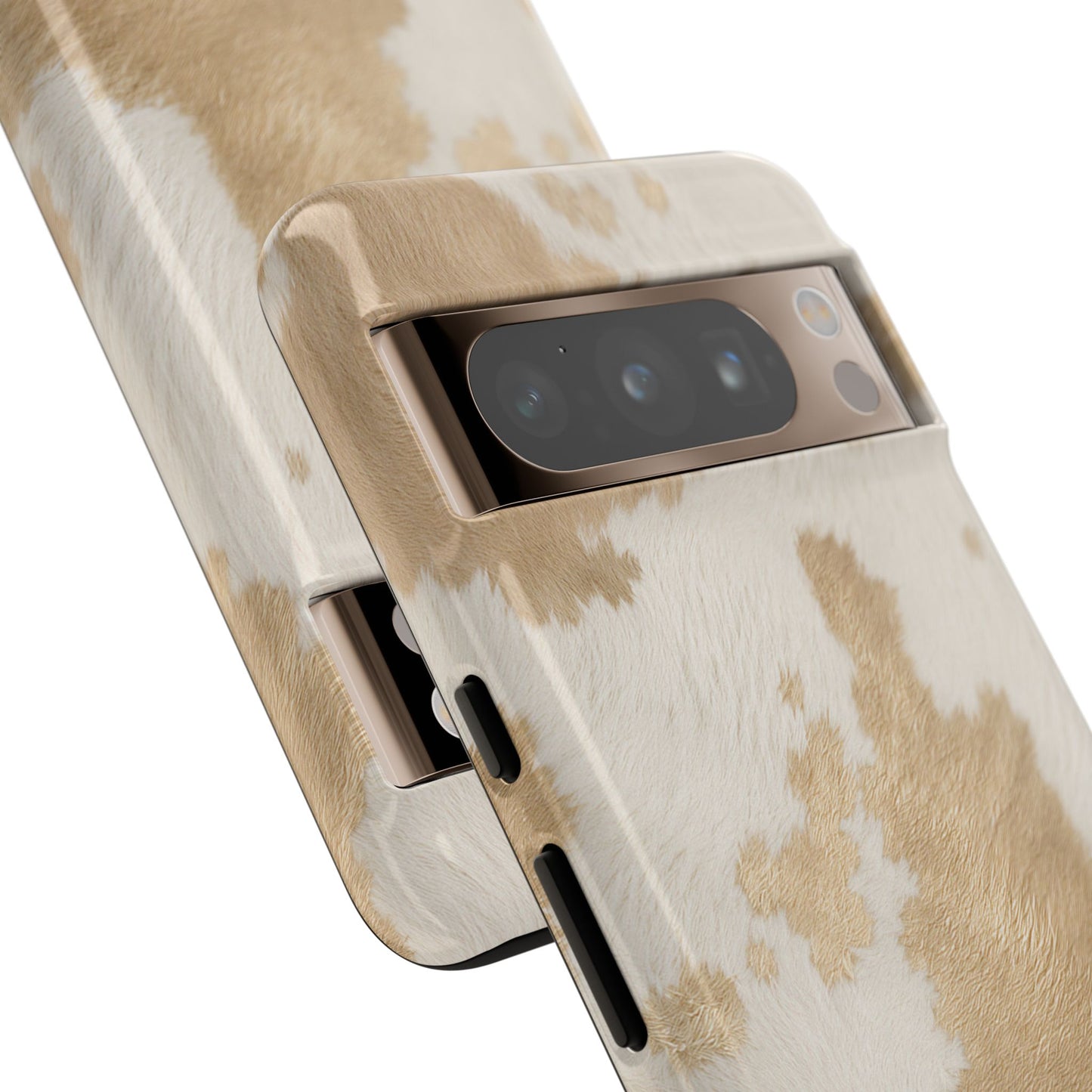 Elegant Champagne Cow Print Phone Case