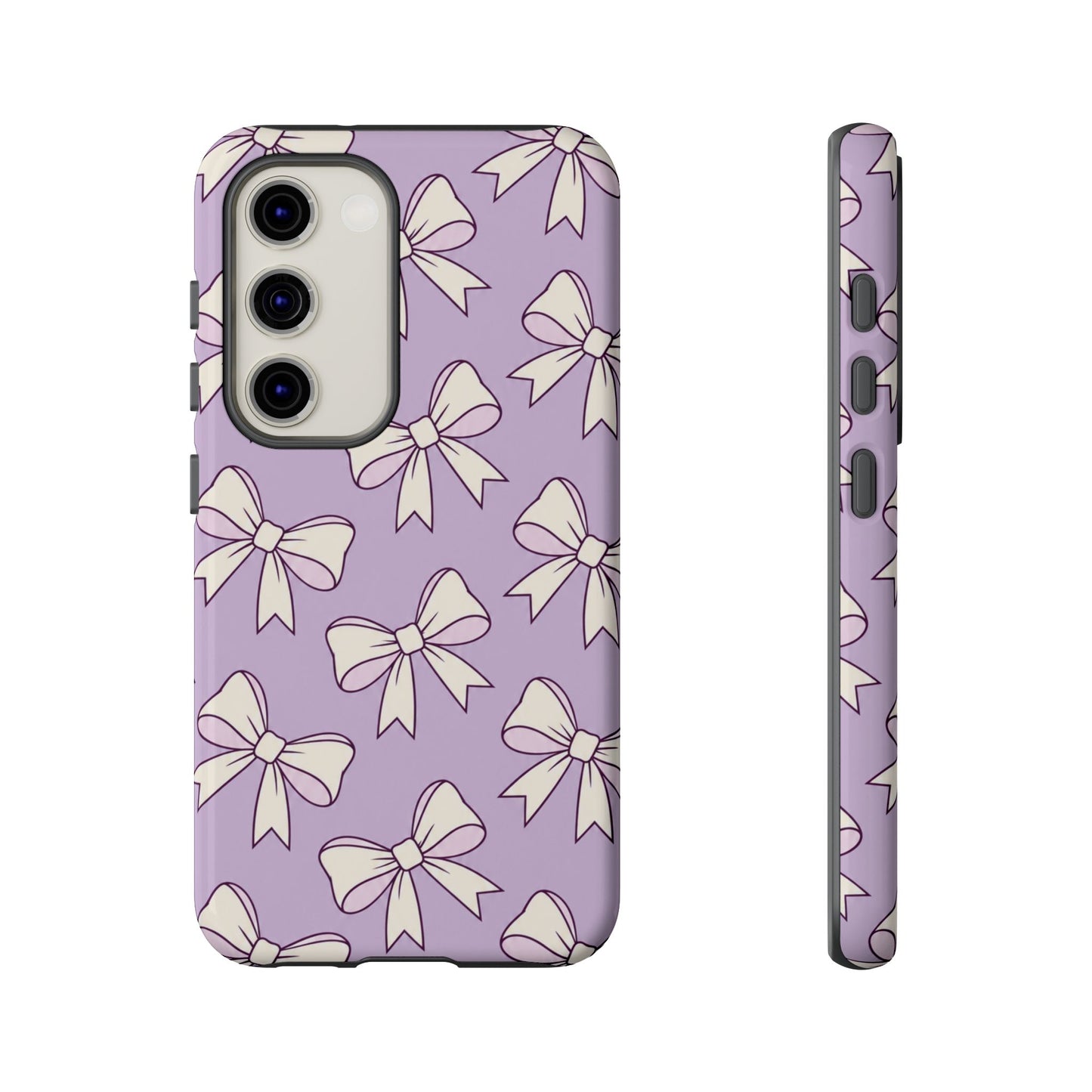 Chic Lilac Bow Pattern Phone Case
