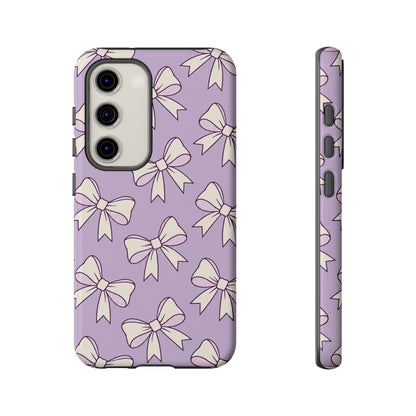 Chic Lilac Bow Pattern Phone Case