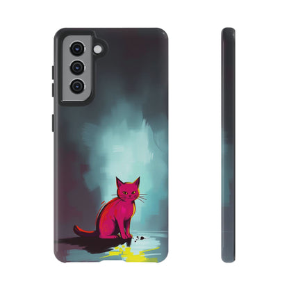 Samsung Galaxy S21 / Glossy Phone Case - Pop Art Moody Cat Design Phone Case